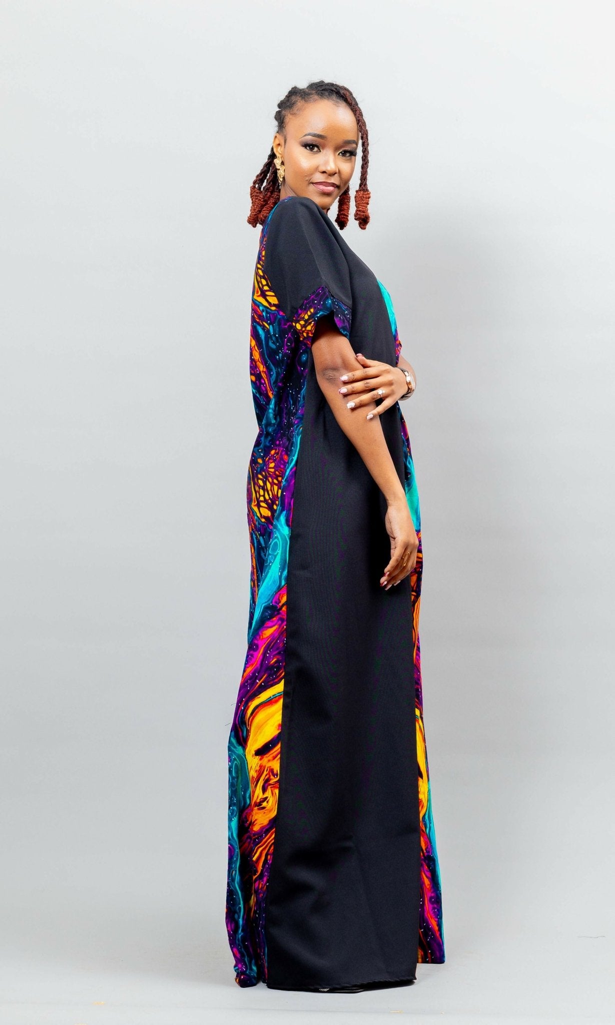 Afriwia Kenya Dress - Galaxy Print - Shopzetu