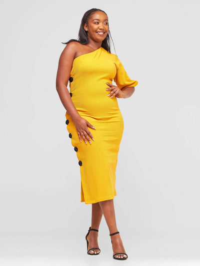HOT Aimee Dress - Mustard - Shopzetu