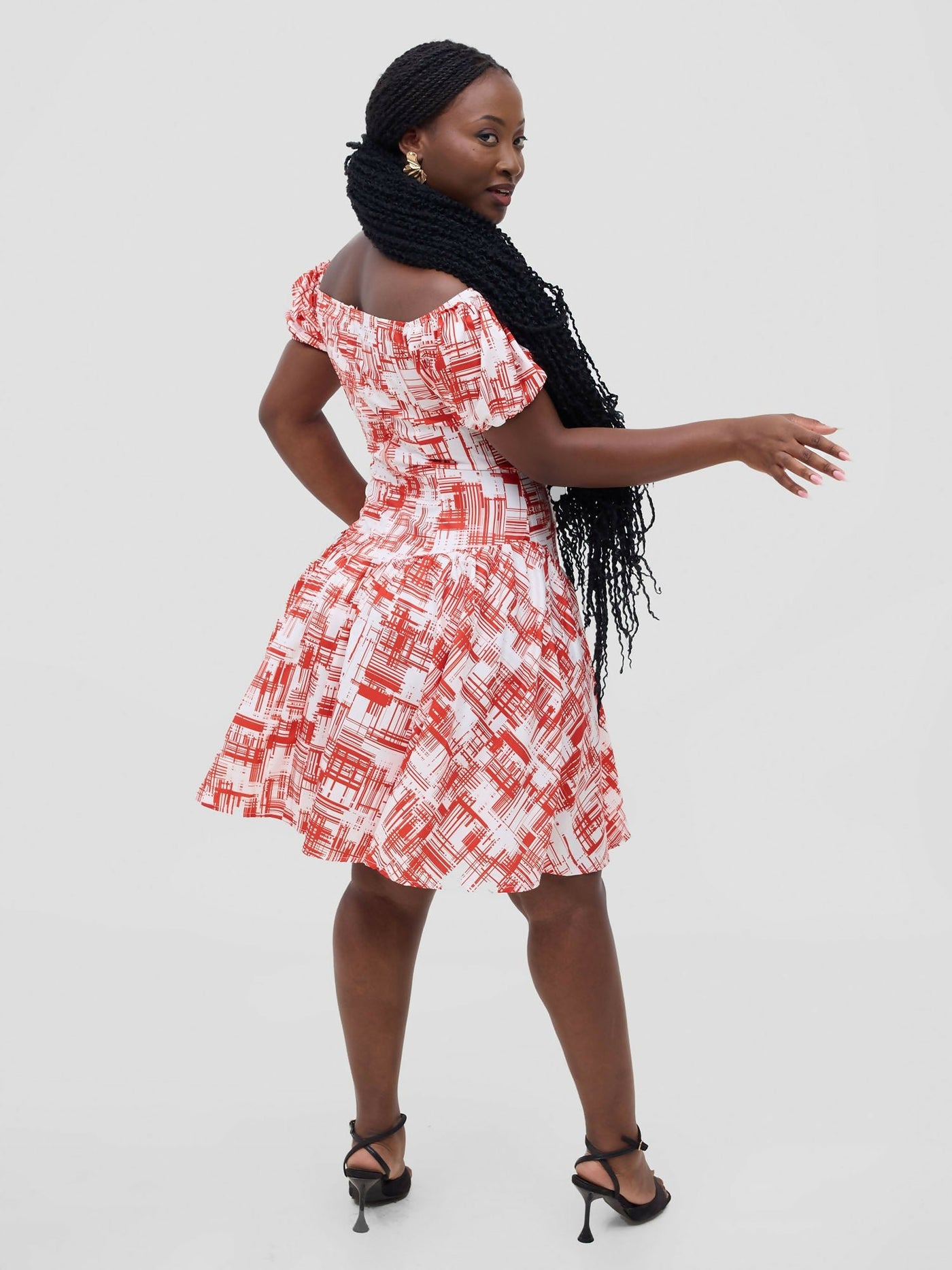 Stylish Sisters Jane Skater Dress - Red / White - Shopzetu