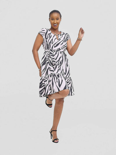 Salok Havilah Roco Shift Dress - Pink Print - Shopzetu