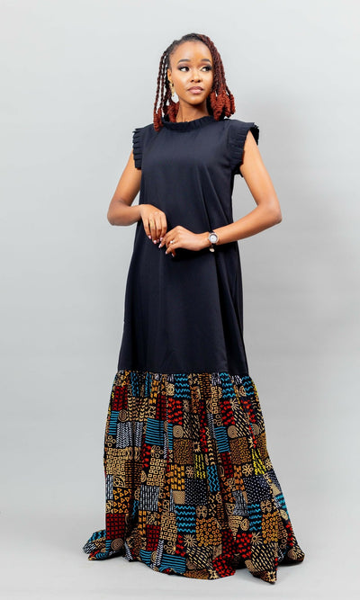 Afriwia Jacaranda Dress - Black - Shopzetu
