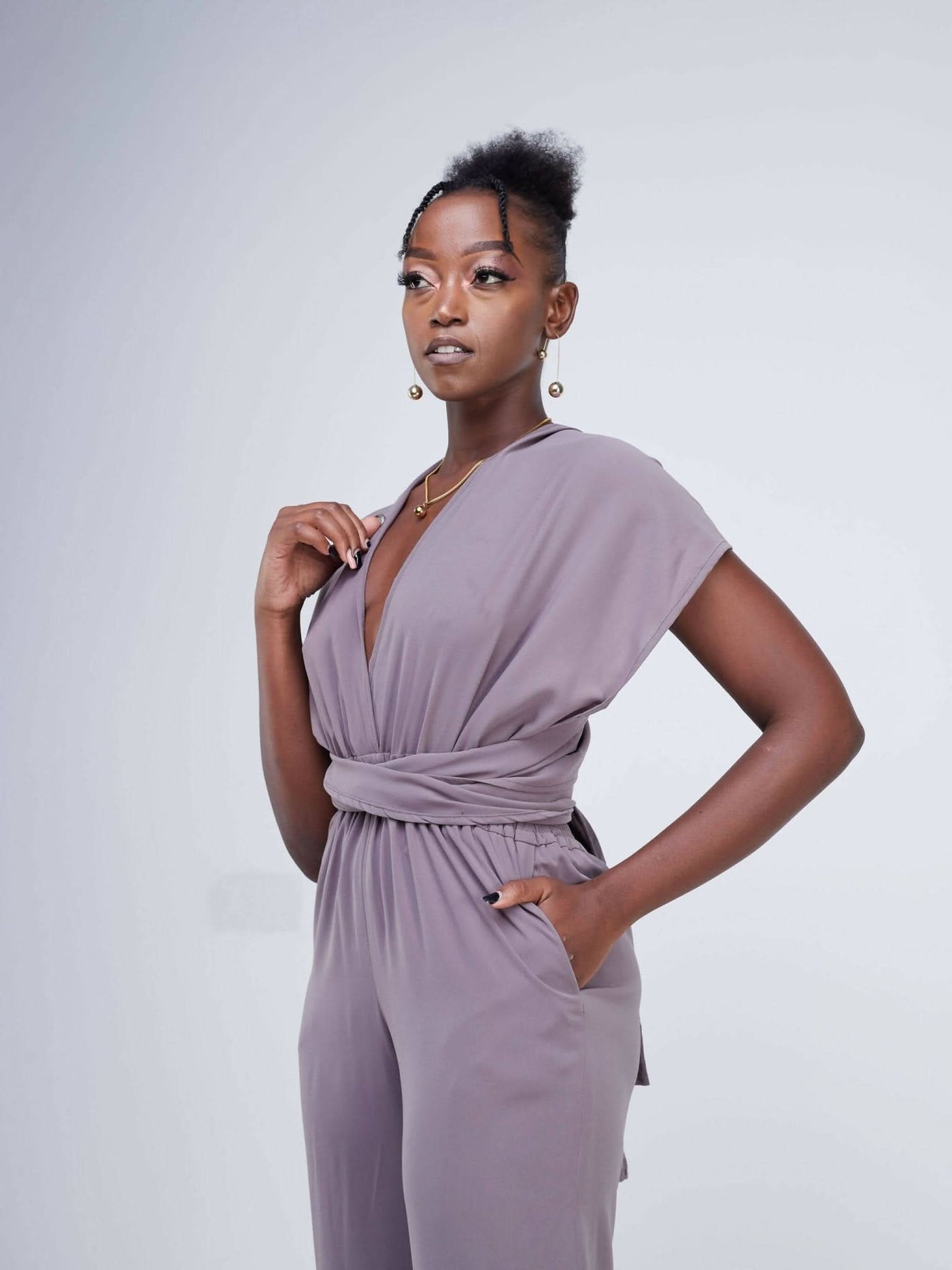 Purple Thread Ibiza Infinity Jumpsuit - Latte - Shopzetu
