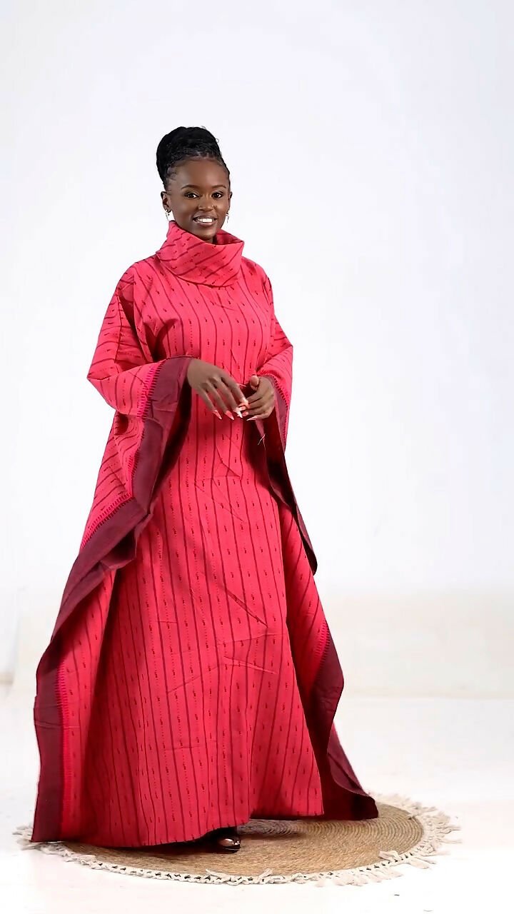 Rafiki Threads Coral Dera Dress - Coral Print - Shopzetu