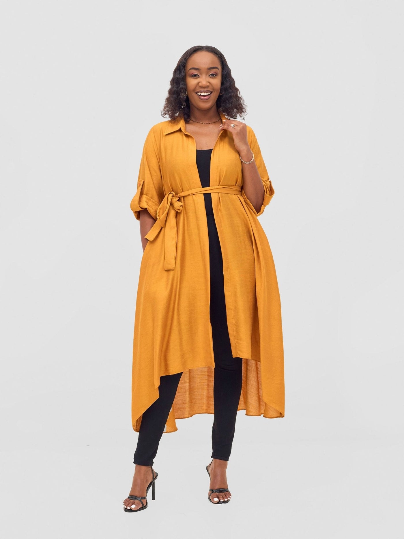 Vivo Ava 3/4 Sleeve Kimono - Burnt Orange - Shopzetu