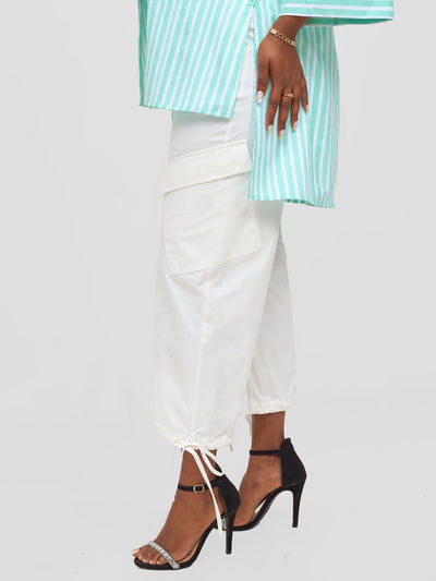 Safari by Vivo Mansi Hi-Low Shirt - Green Stripes
