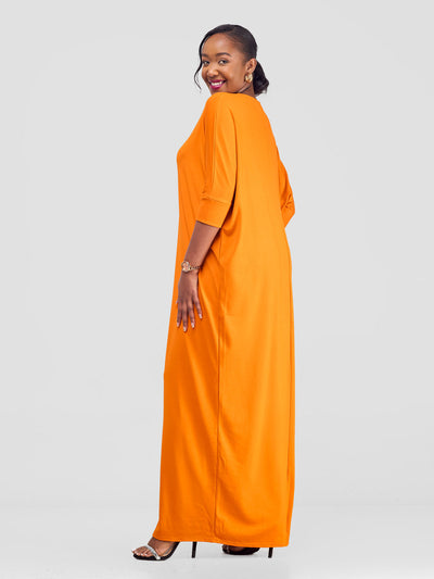 Vivo Basic Dolman Maxi Dress - Light Orange