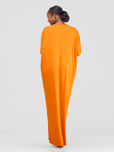 Vivo Basic Dolman Maxi Dress - Light Orange