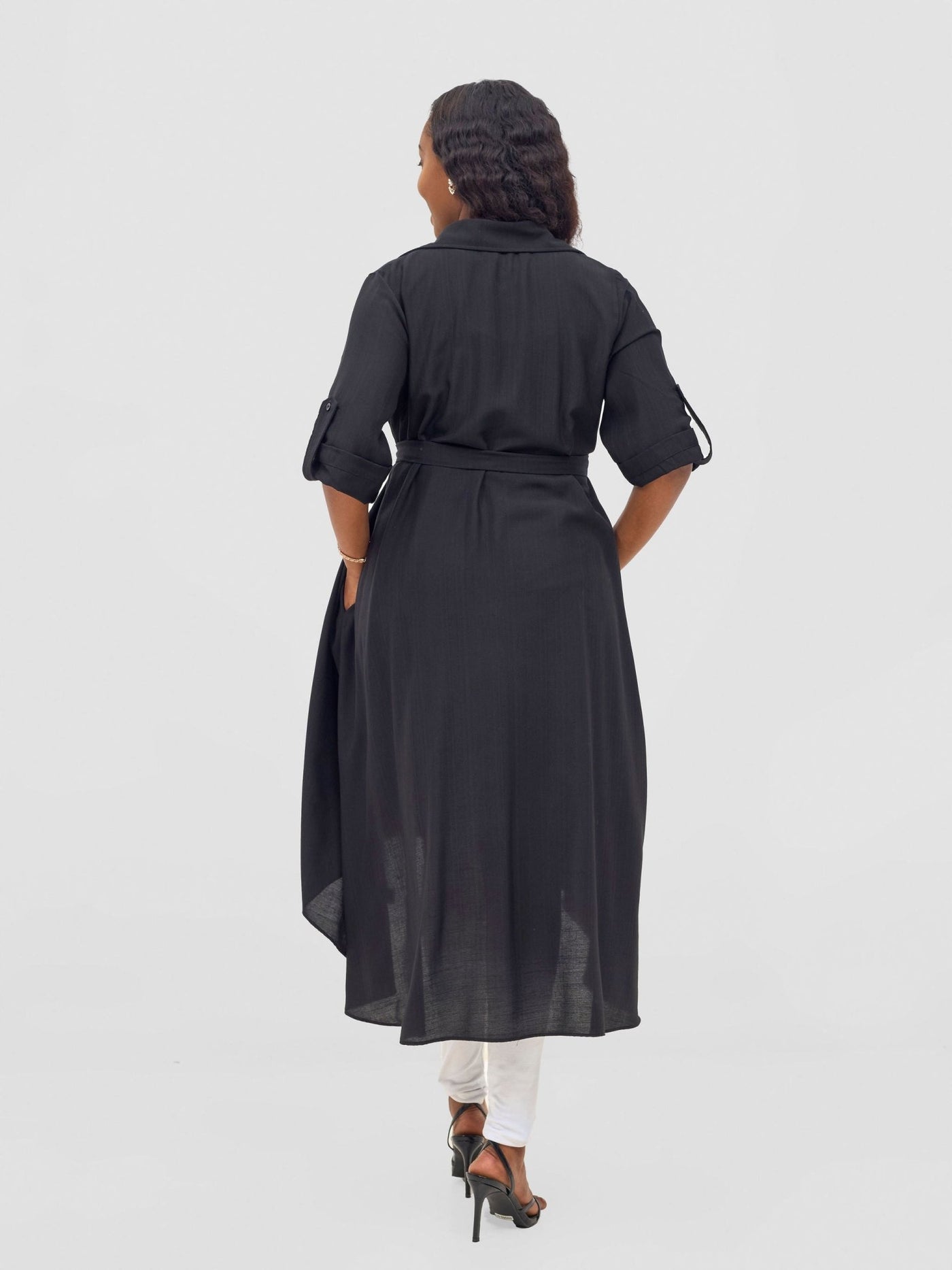 Vivo Ava 3/4 Sleeve Kimono - Black - Shopzetu