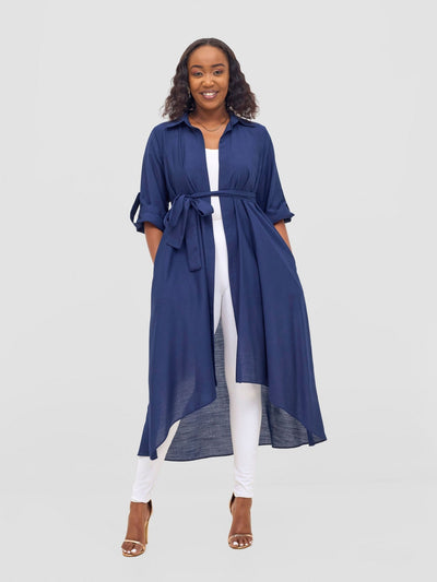 Vivo Ava 3/4 Sleeve Kimono - Navy - Shopzetu