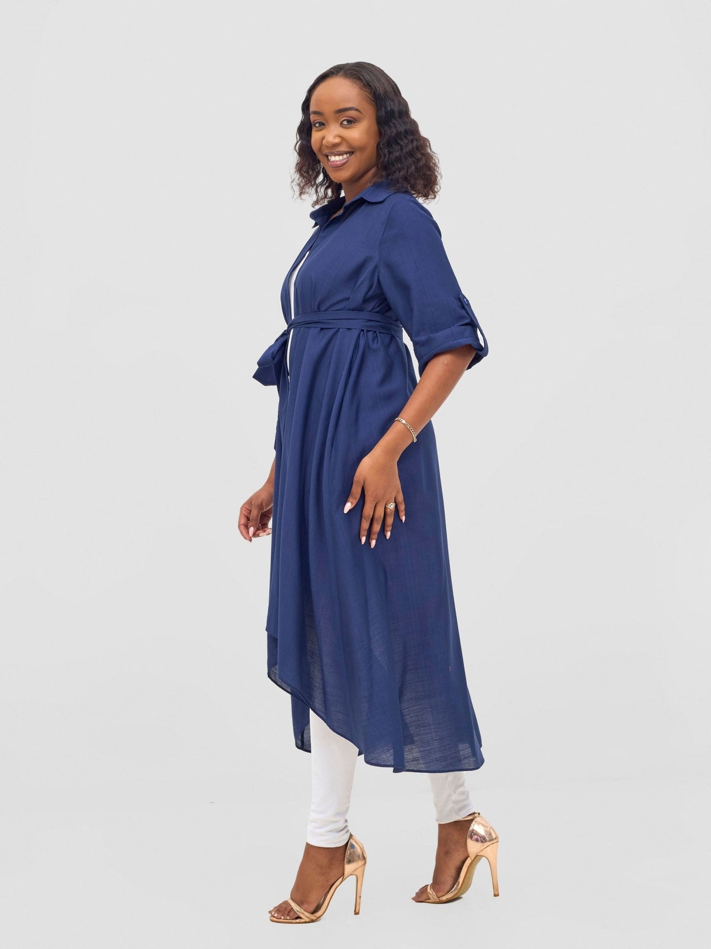 Vivo Ava 3/4 Sleeve Kimono - Navy - Shopzetu