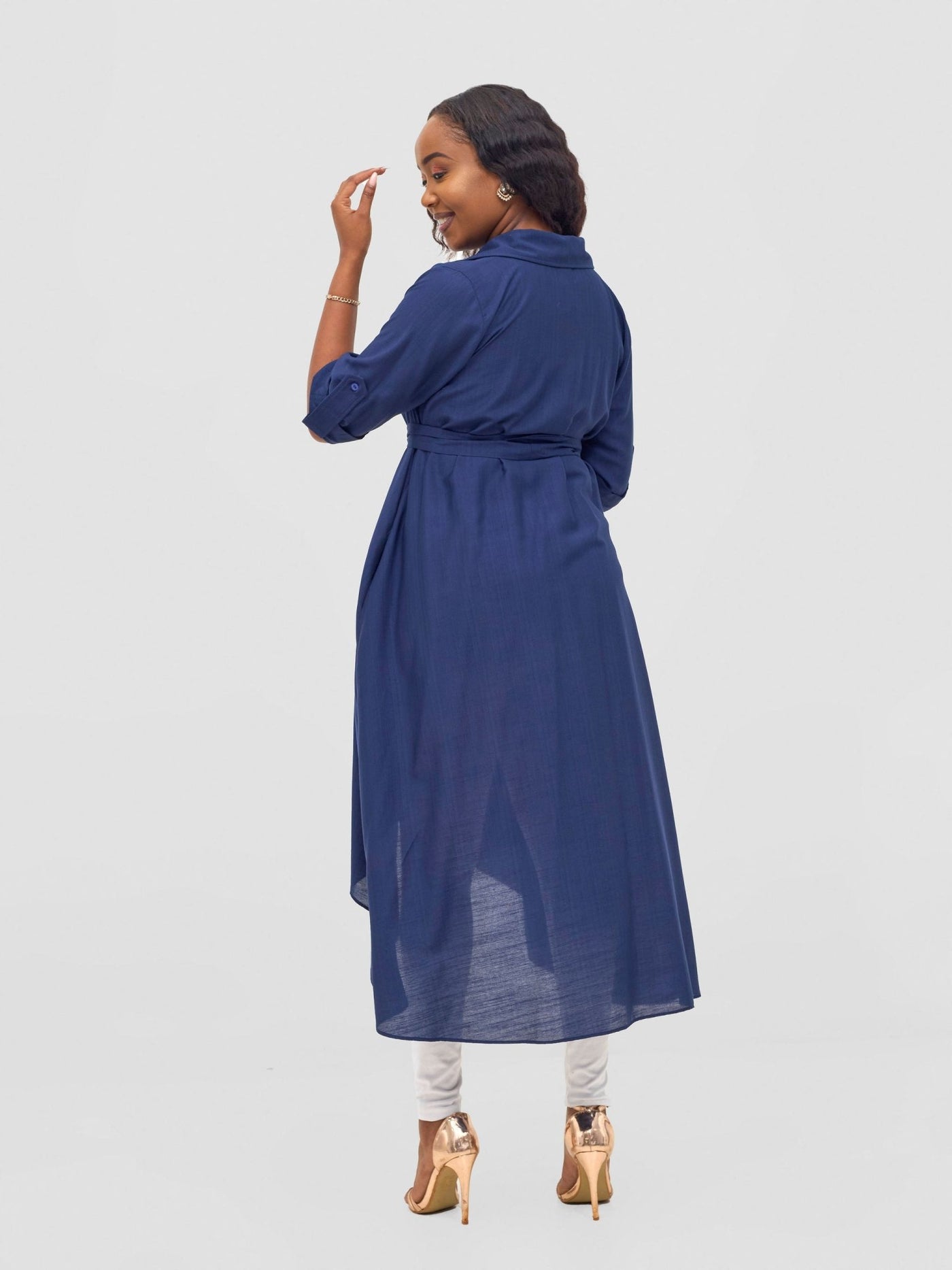 Vivo Ava 3/4 Sleeve Kimono - Navy - Shopzetu