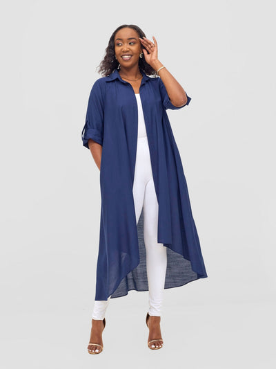 Vivo Ava 3/4 Sleeve Kimono - Navy - Shopzetu