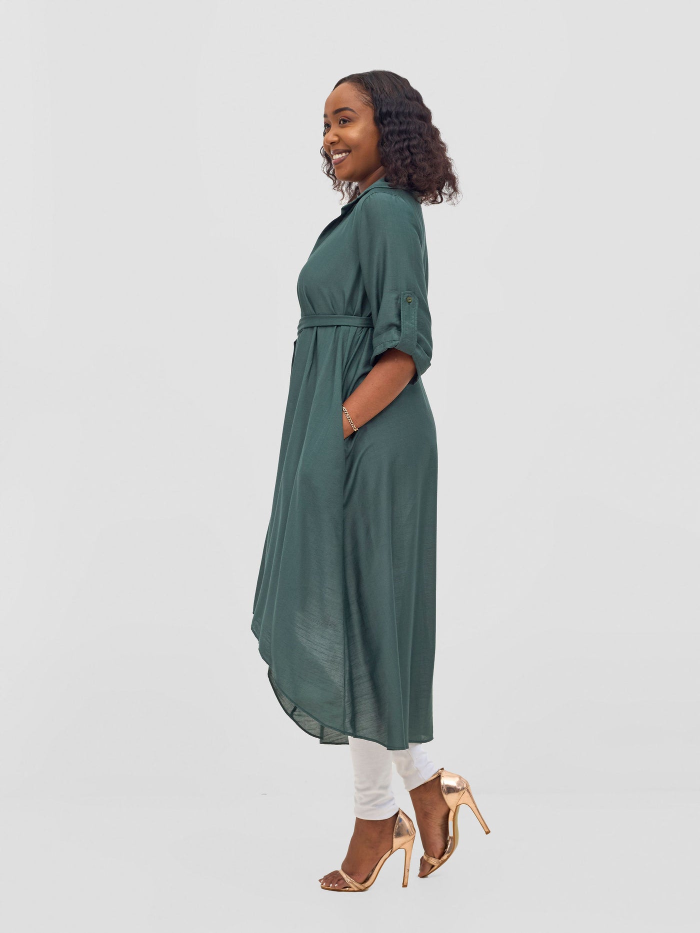 Vivo Ava 3/4 Sleeve Kimono - Dark Green
