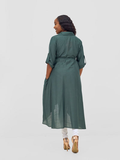 Vivo Ava 3/4 Sleeve Kimono - Dark Green - Shopzetu