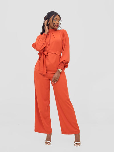 Vivo Ayah Drawstring Pants - Burnt Orange - Shopzetu