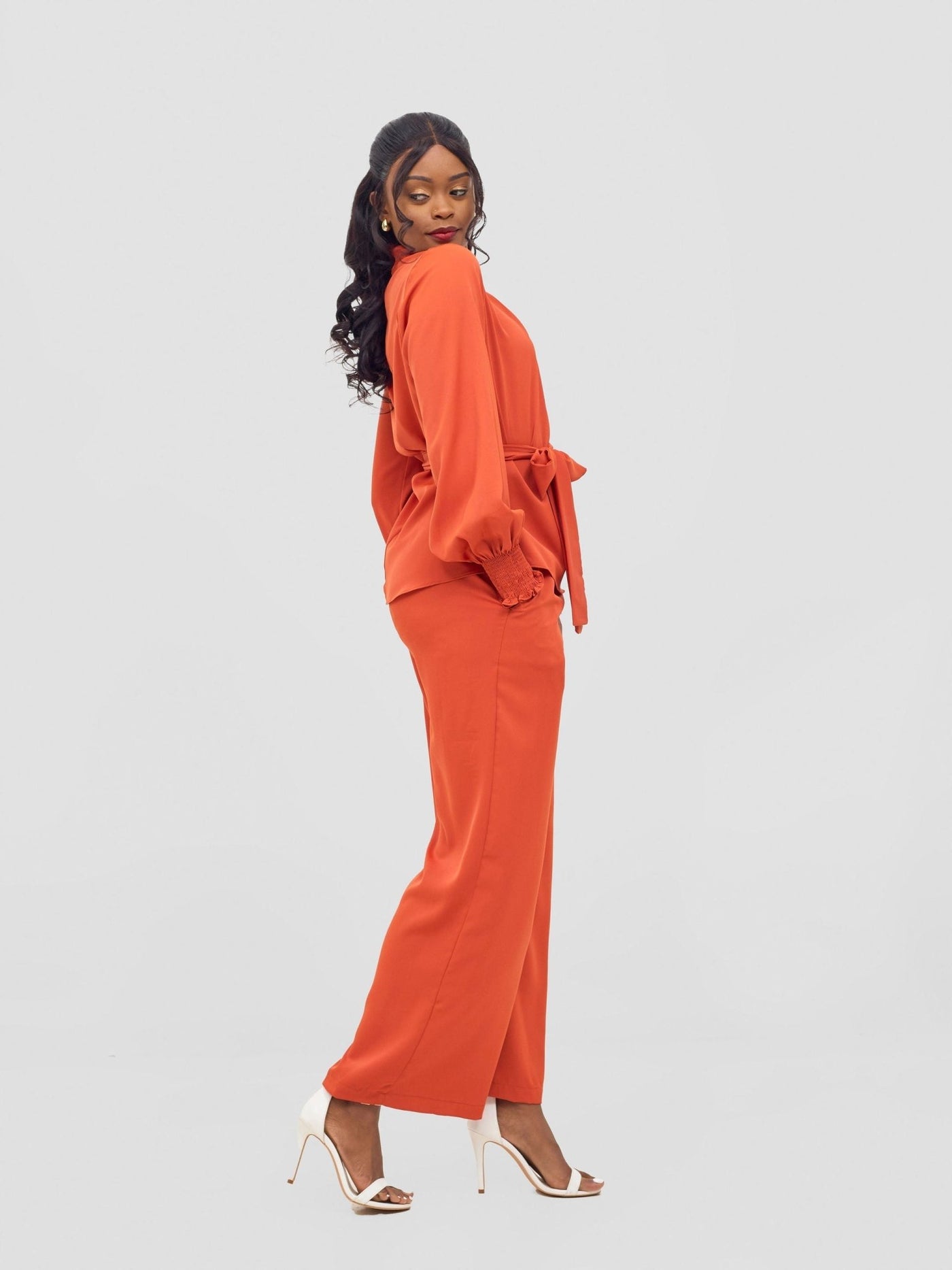 Vivo Ayah Drawstring Pants - Burnt Orange - Shopzetu