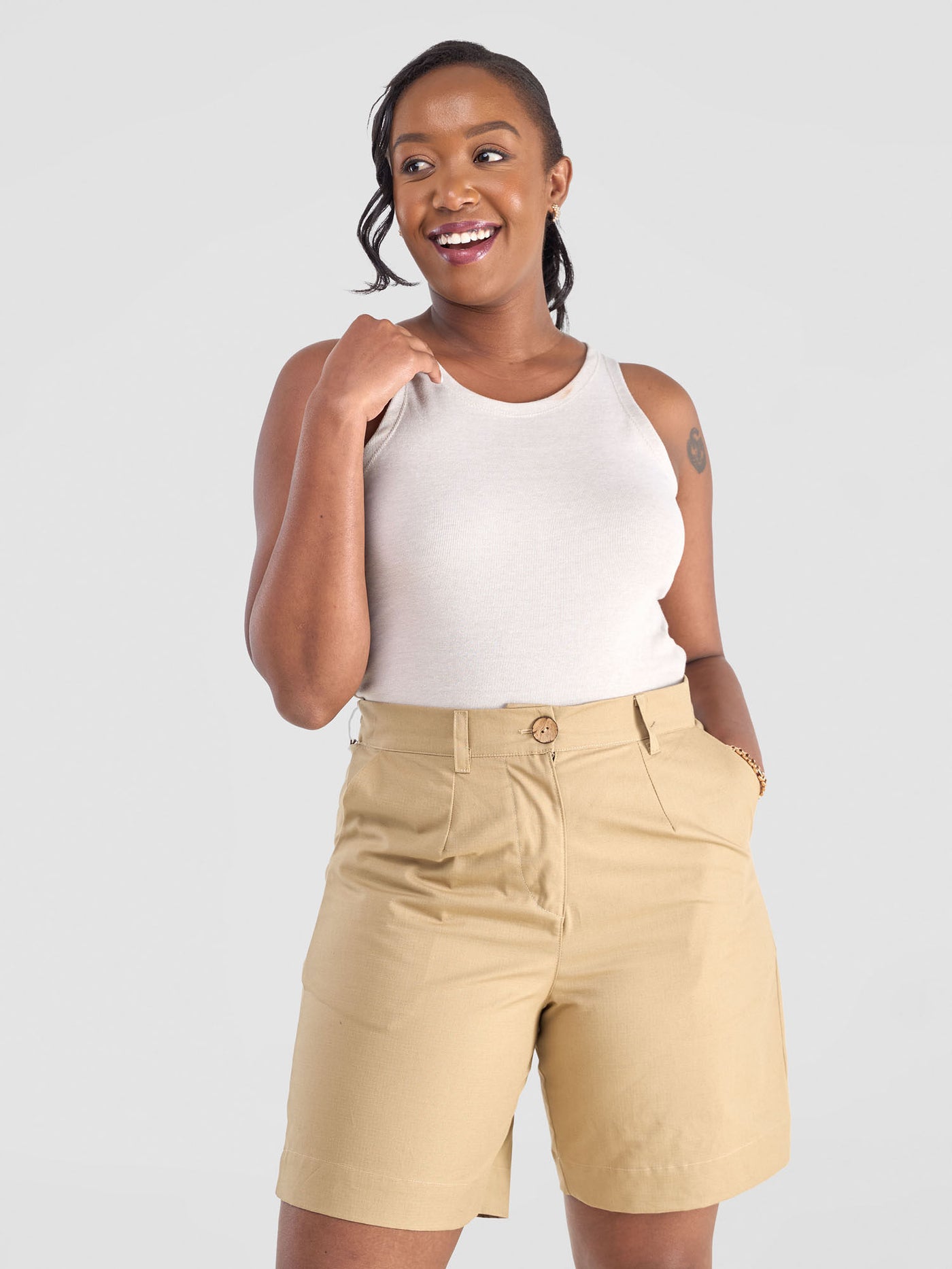 Safari by Vivo Kamari Ribbed Top - Beige