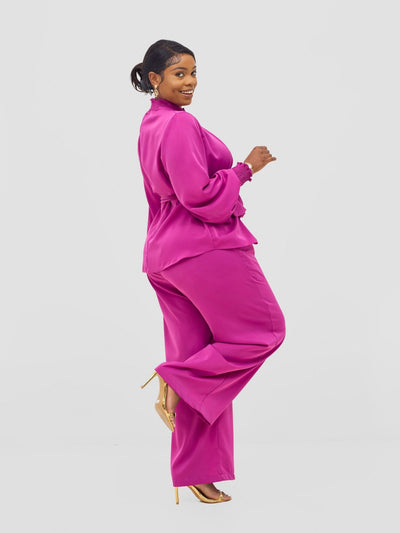 Vivo Ayah Drawstring Pants - Purple - Shopzetu
