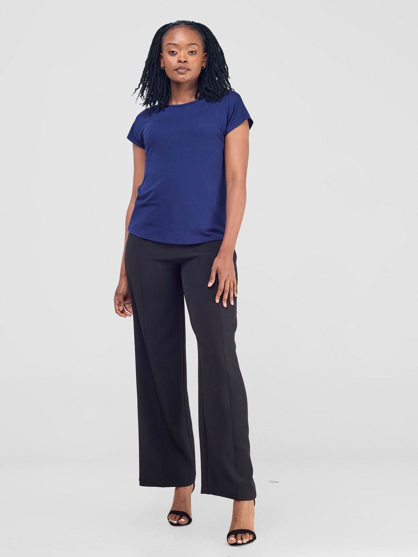 Vivo Basic Drop Shoulder Top - Navy Blue