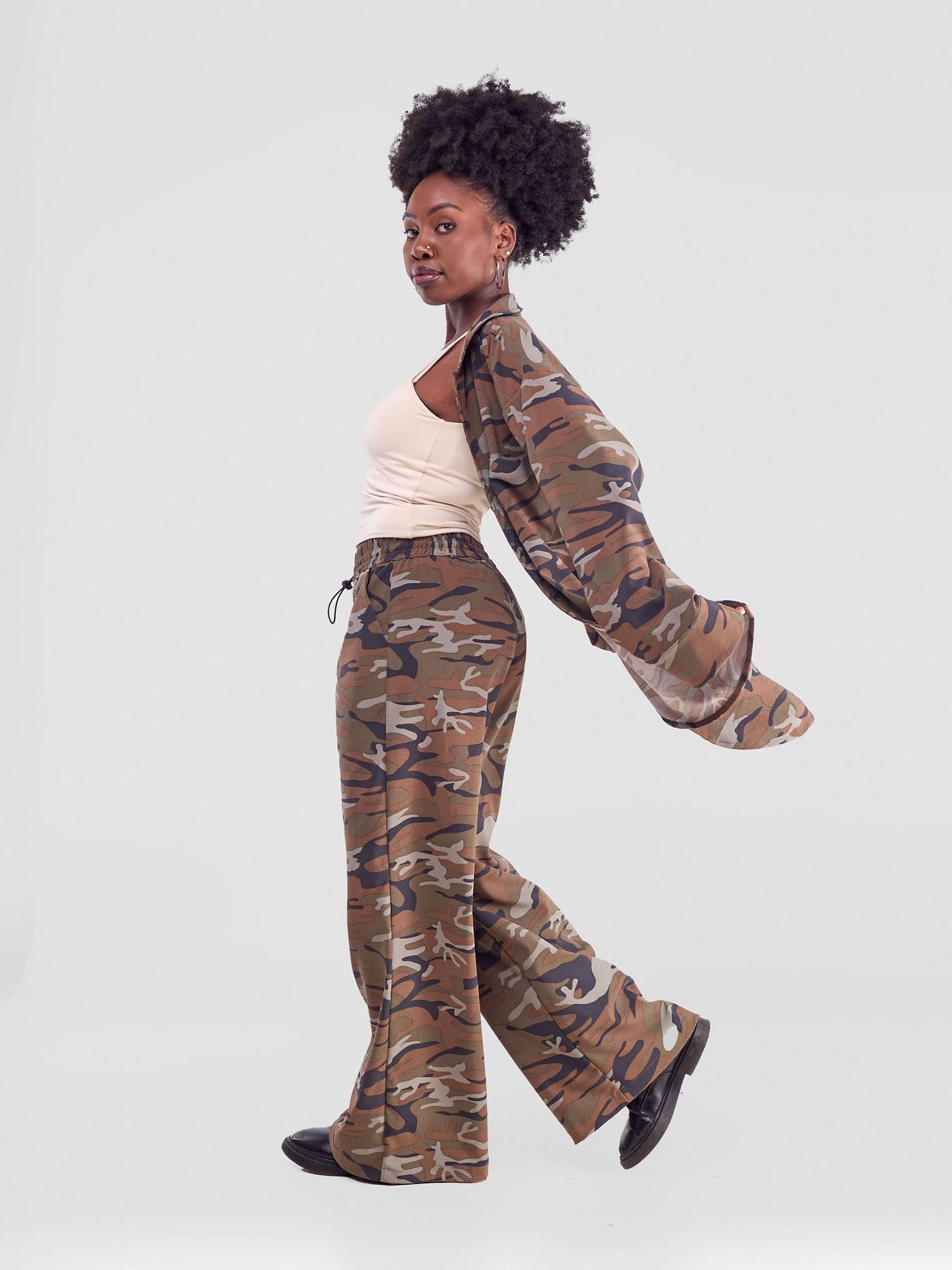 Zoya Yuni Oversized Shirt - Brown - Shopzetu