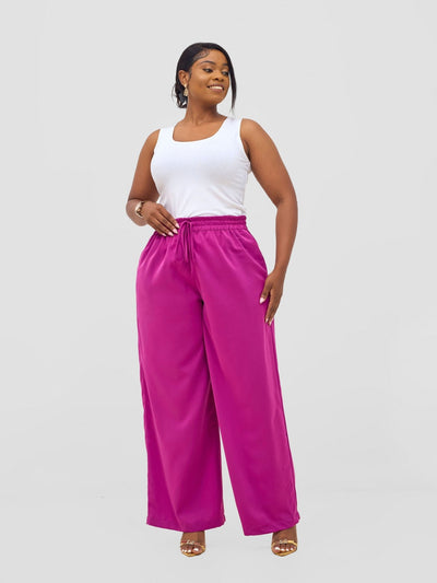 Vivo Ayah Drawstring Pants - Purple - Shopzetu