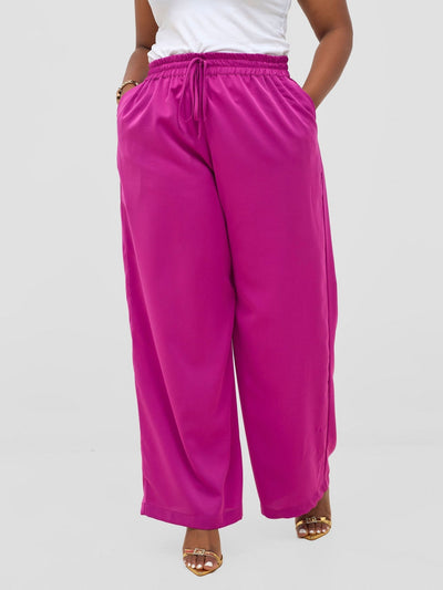 Vivo Ayah Drawstring Pants - Purple - Shopzetu