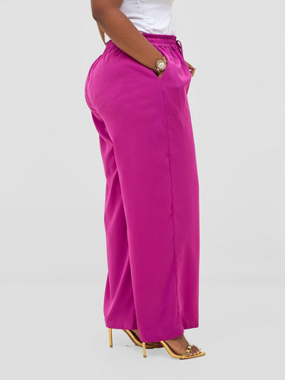 Vivo Ayah Drawstring Pants - Purple - Shopzetu