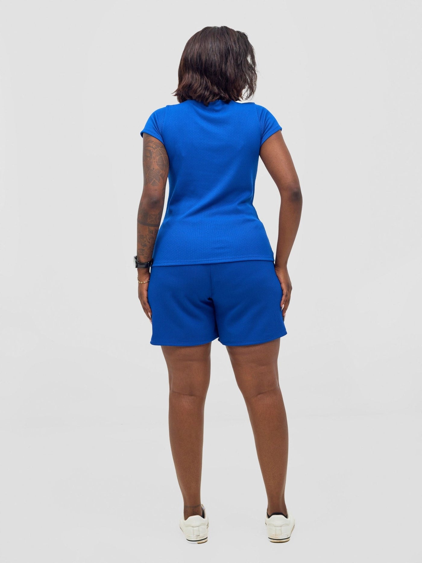 Vivo Chela Basic Cap Sleeve Top - Royal Blue - Shopzetu