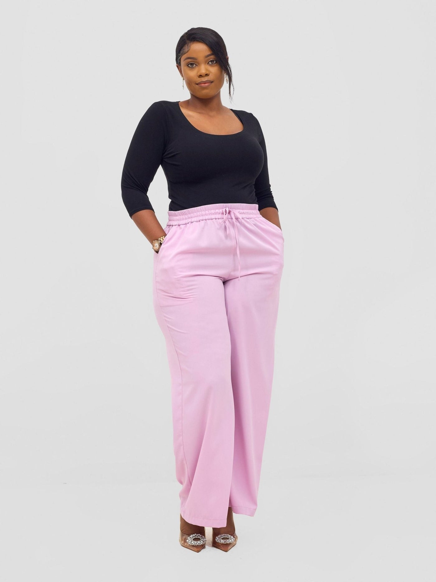Vivo Ayah Drawstring Pants - Lilac - Shopzetu