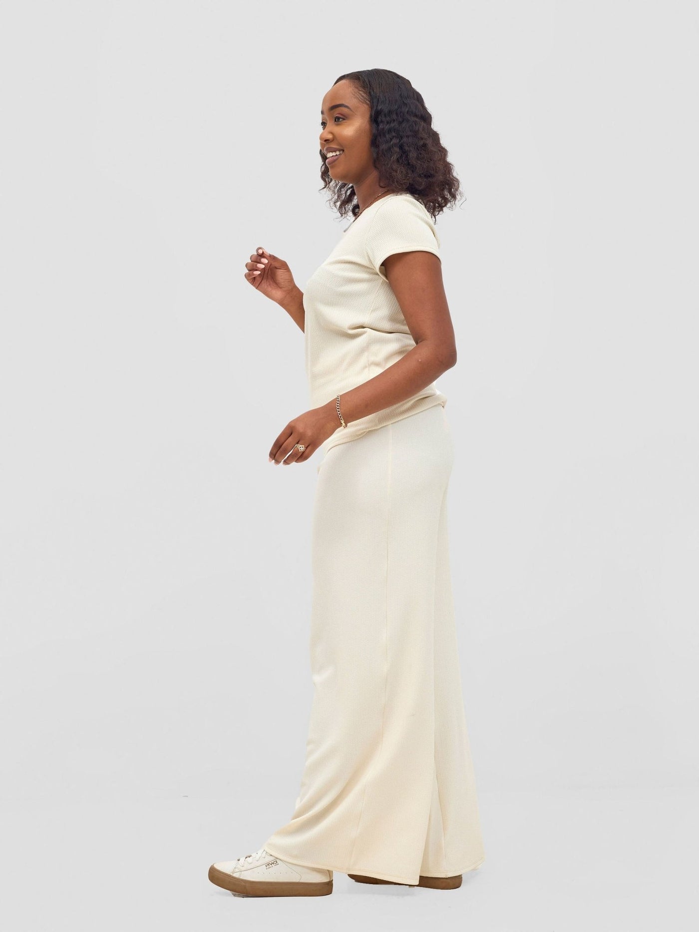 Vivo Wide Leg Pants - Off White - Shopzetu