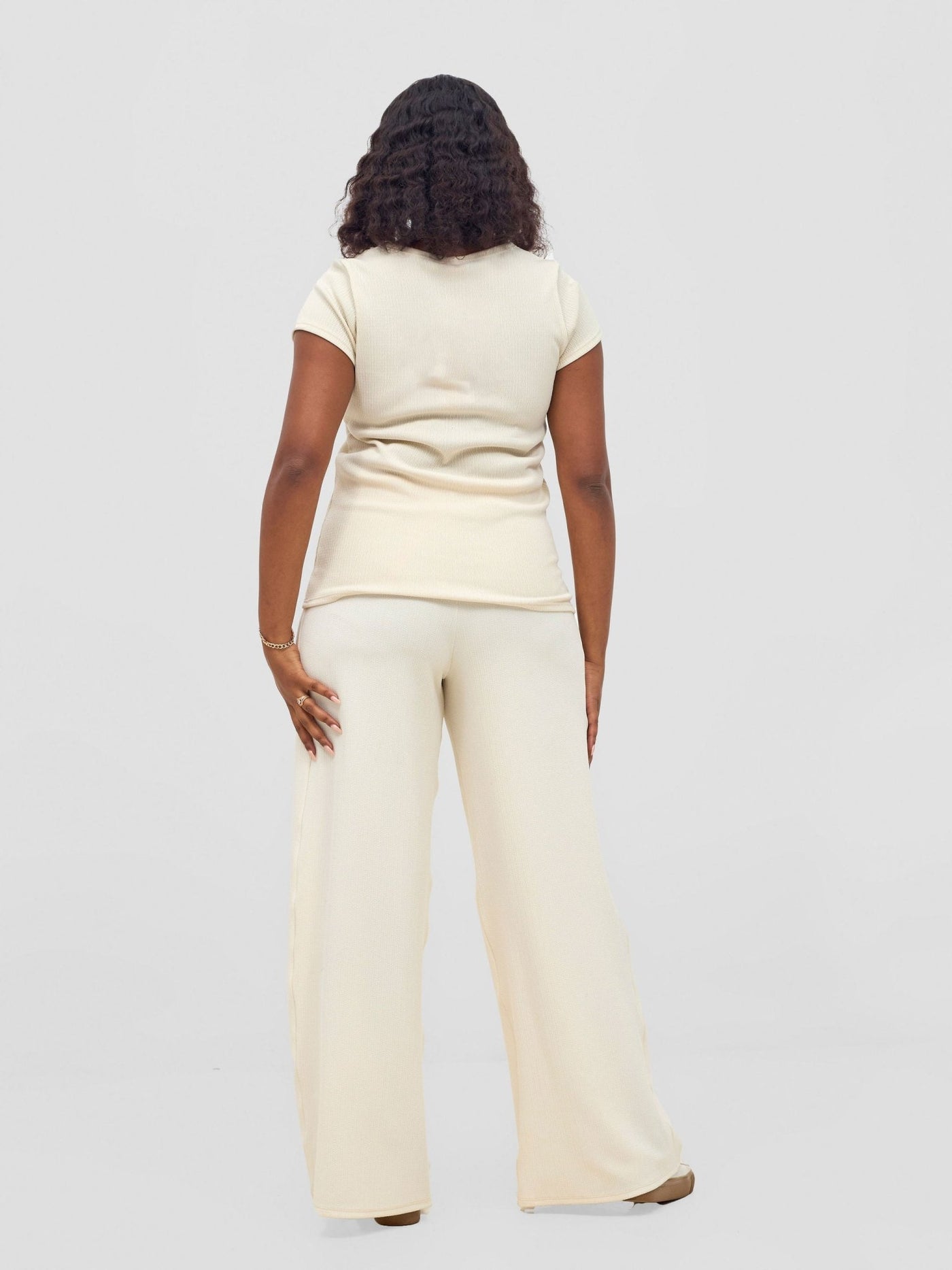 Vivo Wide Leg Pants - Off White - Shopzetu