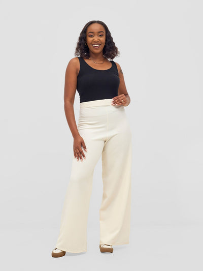 Vivo Wide Leg Pants - Off White - Shopzetu