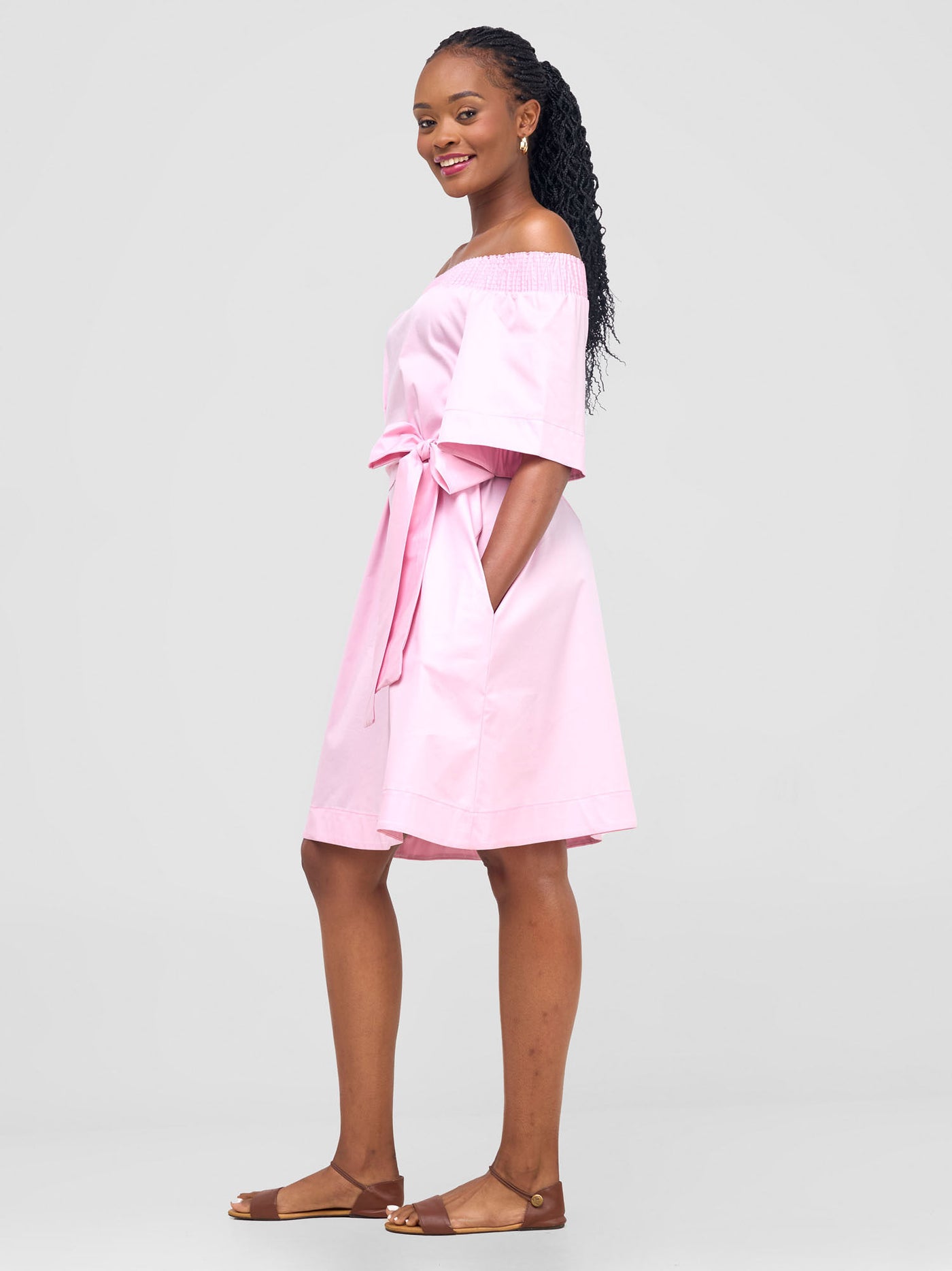 Safari by Vivo Zene Off Shoulder Dress - Pink