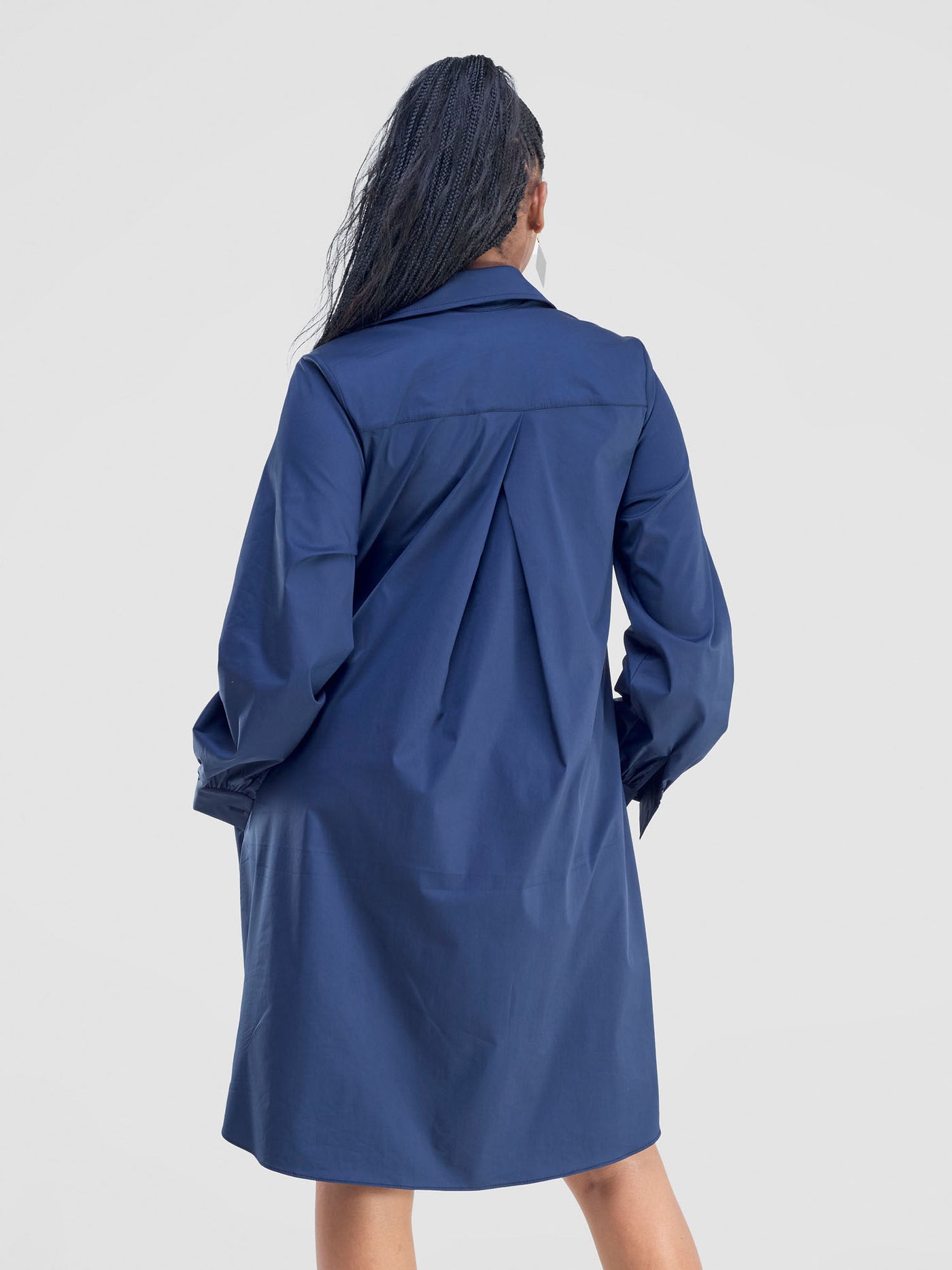 Safari by Vivo Kaya Long Sleeve Shirt Dress - Navy