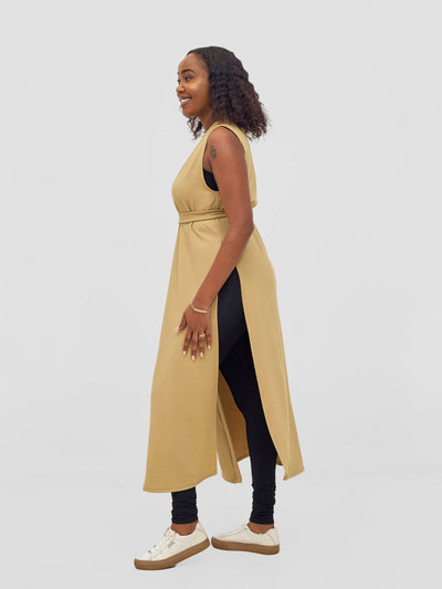 Vivo Chela Sleeveless Waterfall - Light Taupe - Shopzetu