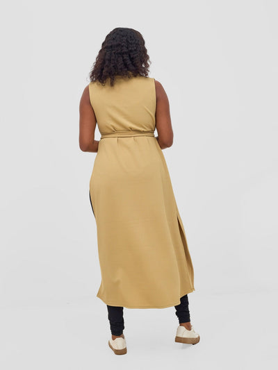 Vivo Chela Sleeveless Waterfall - Light Taupe - Shopzetu