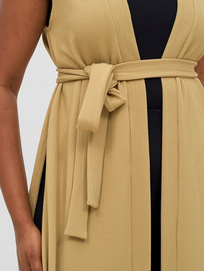 Vivo Chela Sleeveless Waterfall - Light Taupe - Shopzetu