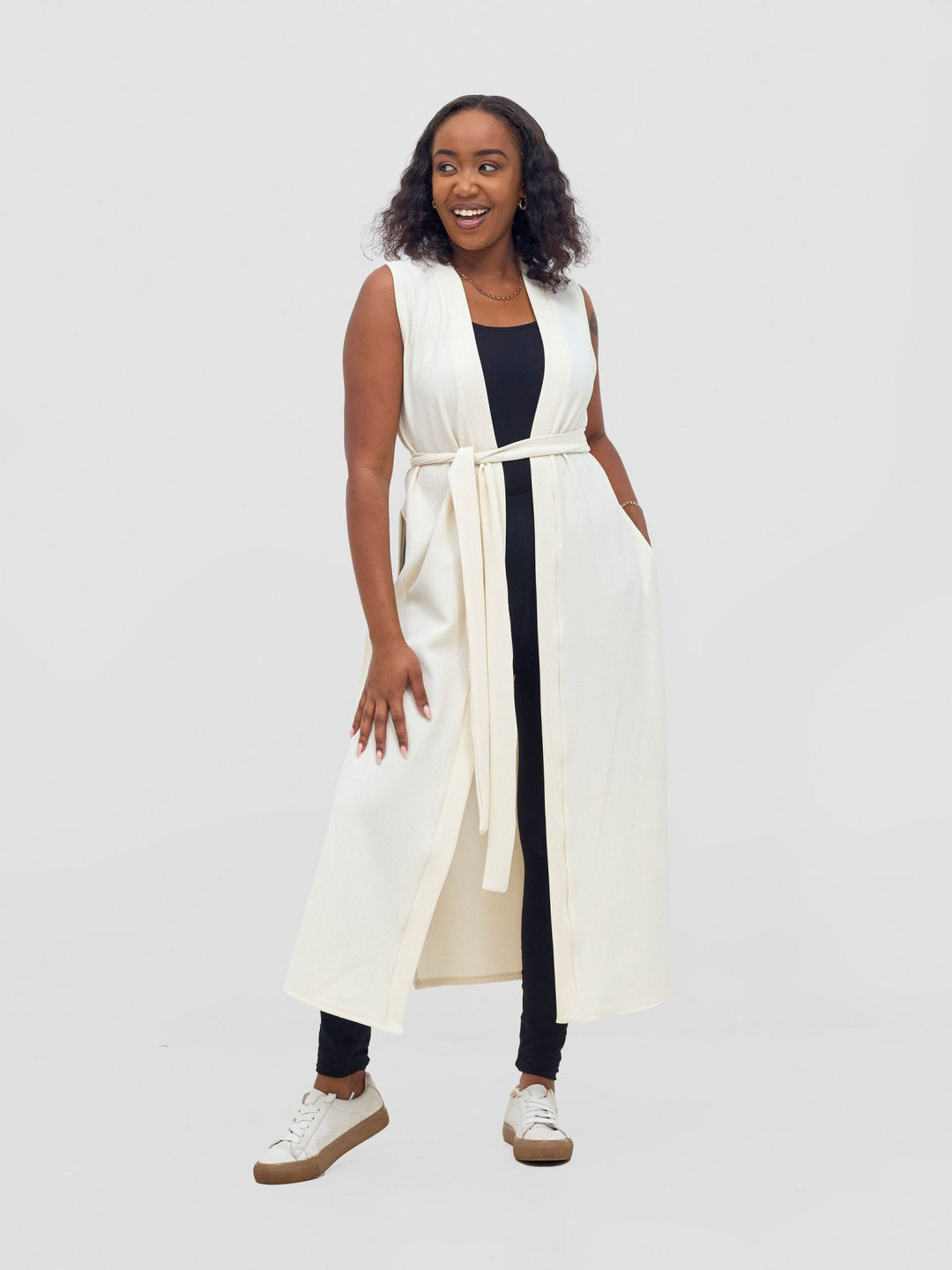 Vivo Chela Sleeveless Waterfall - Off White - Shopzetu