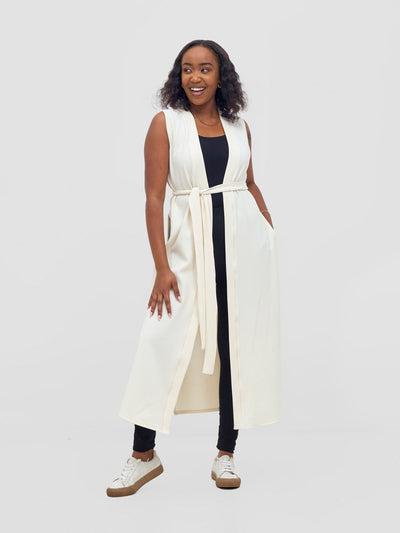 Vivo Chela Sleeveless Waterfall - Off White - Shopzetu
