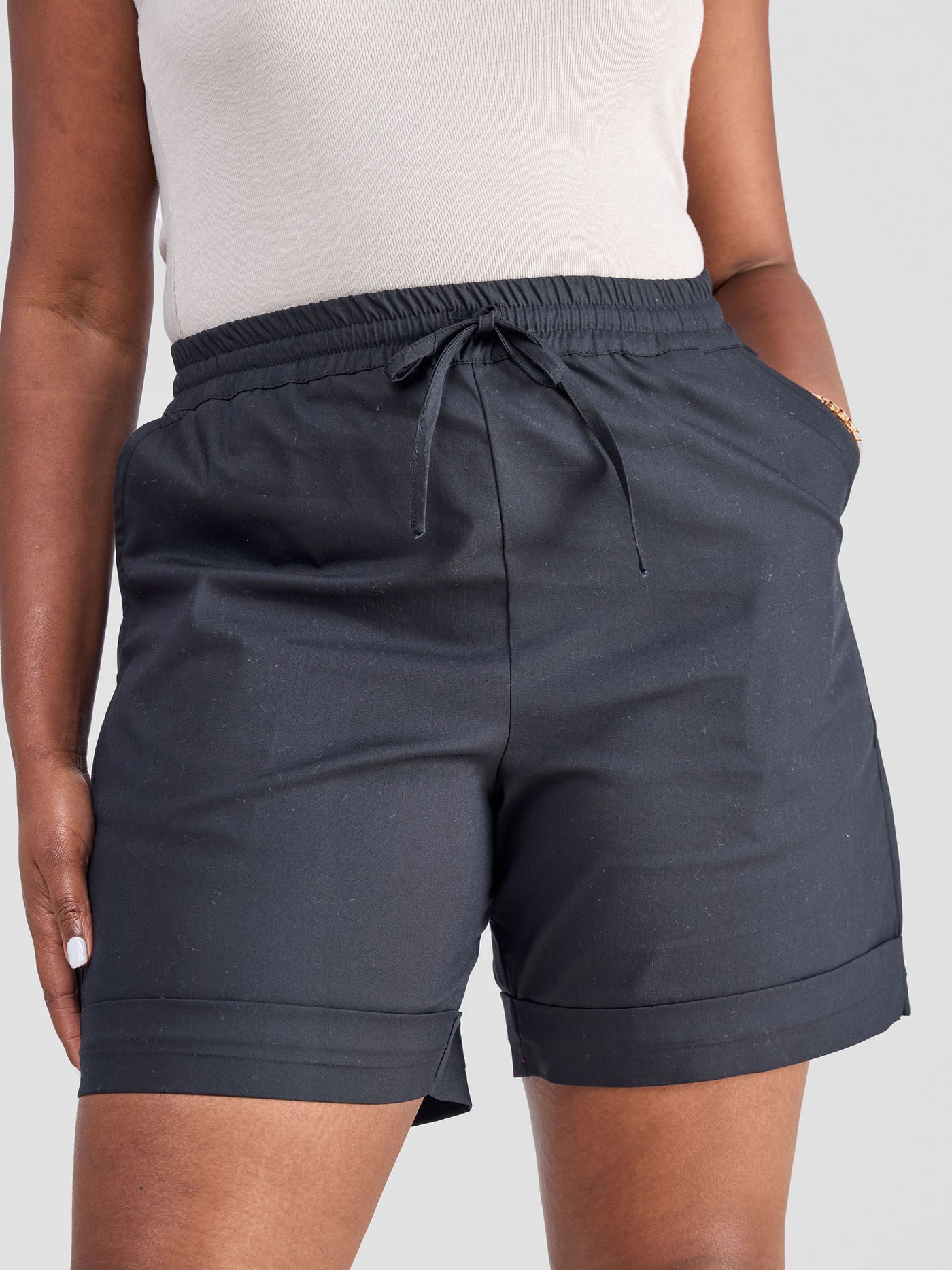 Safari by Vivo Bush Drawstring Shorts - Black