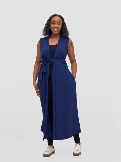 Vivo Chela Sleeveless Waterfall - Navy - Shopzetu