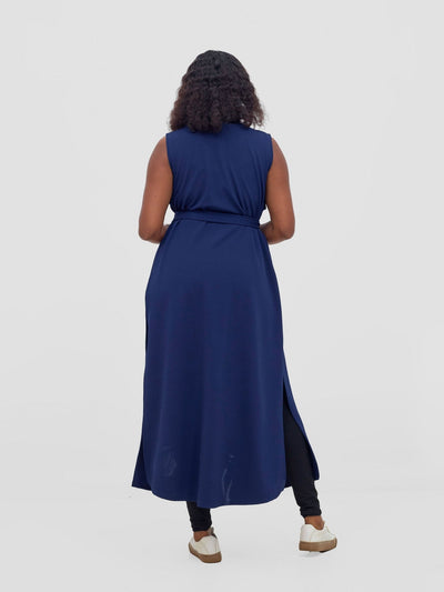 Vivo Chela Sleeveless Waterfall - Navy - Shopzetu