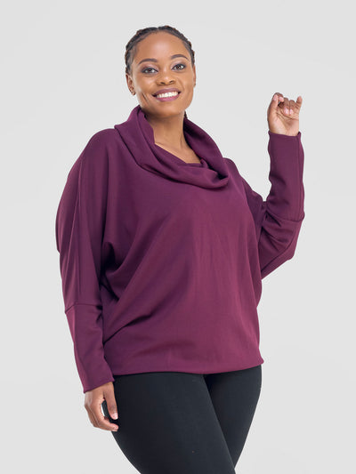 Vivo Wila Cowl Tunic - Burgundy