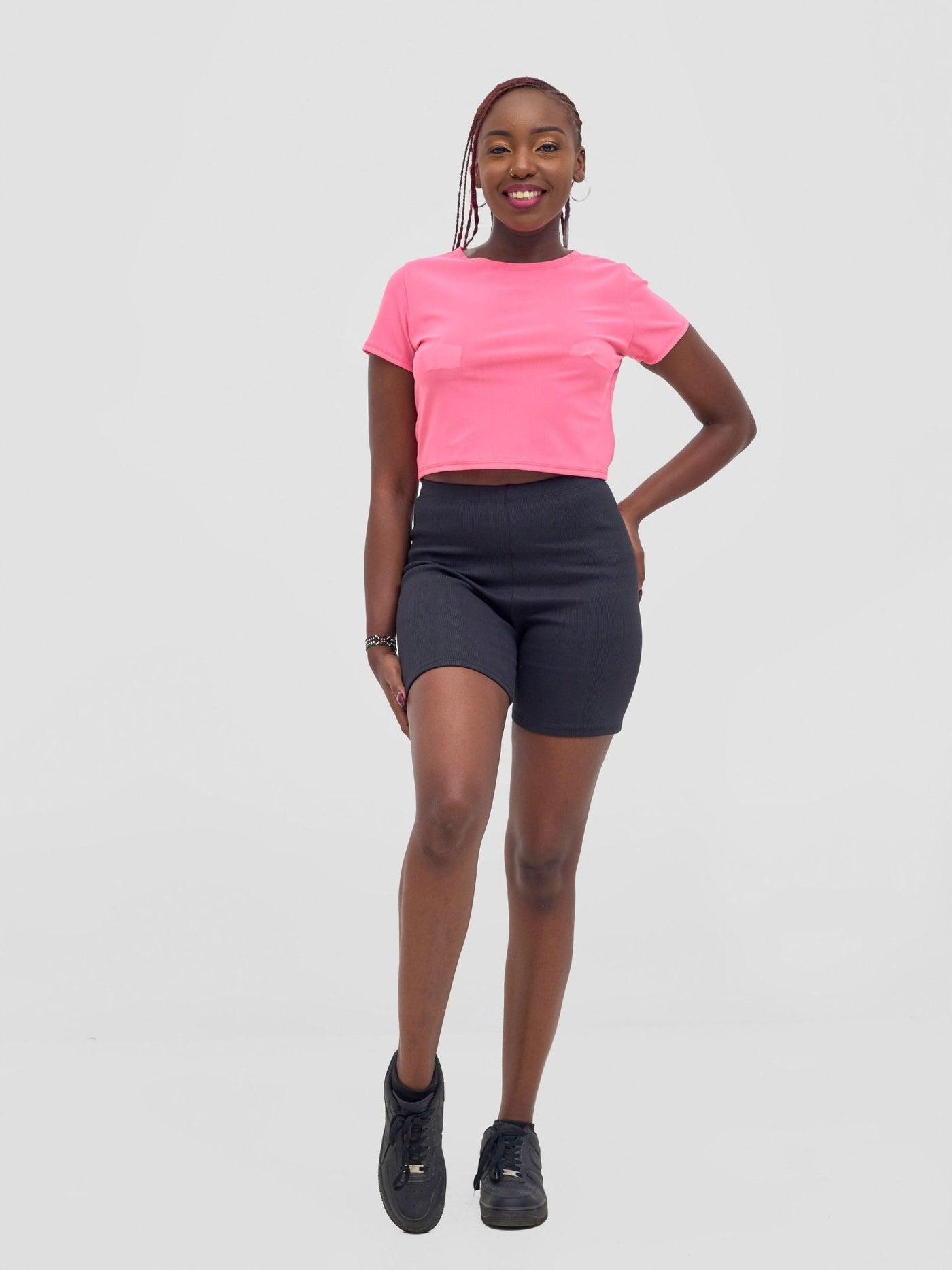 Zoya Vasha Short Sleeve Mesh Top - Neon Pink - Shopzetu