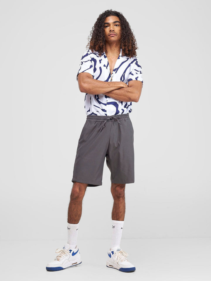 Zoya Shani Men's Drawstring Shorts - Dark Grey