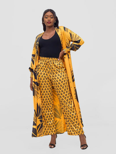 Vivo Ayah Kimono - Mustard / Black Tullu Print - Shopzetu