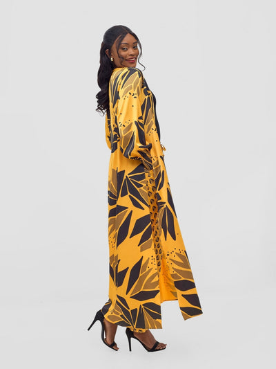 Vivo Ayah Kimono - Mustard / Black Tullu Print - Shopzetu