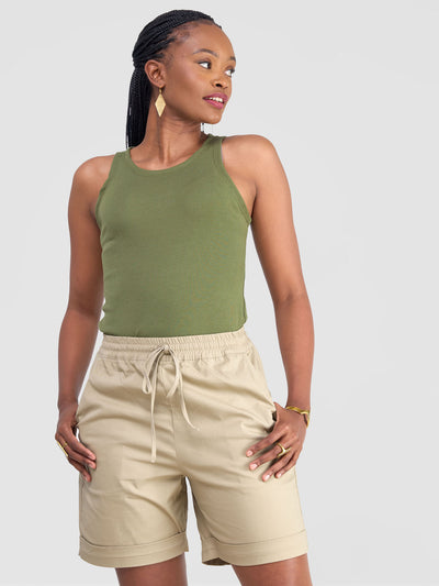 Safari by Vivo Kamari Ribbed Top - Hunters Green