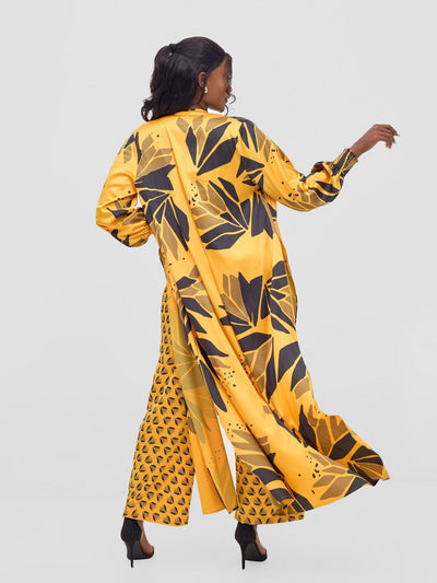 Vivo Ayah Kimono - Mustard / Black Tullu Print - Shopzetu