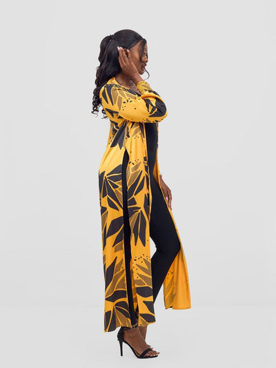 Vivo Ayah Kimono - Mustard / Black Tullu Print - Shopzetu
